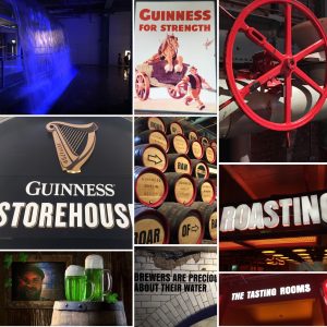 Photo location: The Guinness Storehouse and Brewery, Dublin, Ireland. Image description: A photo collage of the experience at the Guinness Storehouse and Brewery.