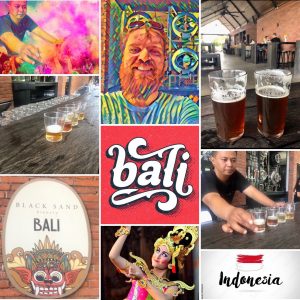Featured image - Black Sand Brewery in Cangu, Bali, Indonesia. The photo is a montage of nine photos and graphics.